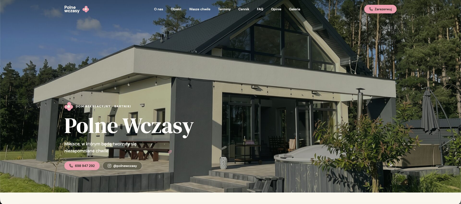 Projekt strony Polne Wczasy — Turystyka / Dom rekreacyjny