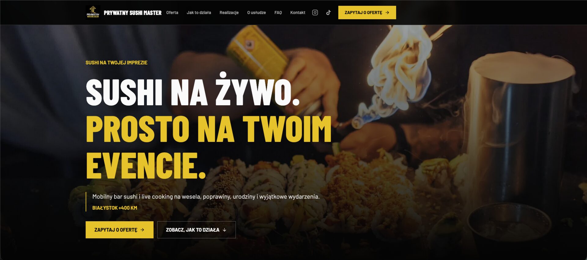 Projekt strony Prywatny Sushi Master — Gastronomia / Eventy